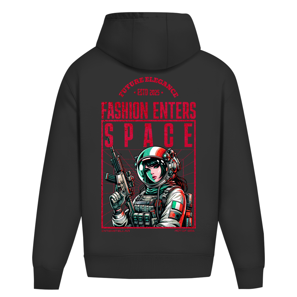 Oversize Hoodie (ohne Kordel) Backprint Interstellar - M001 - Future Elegance