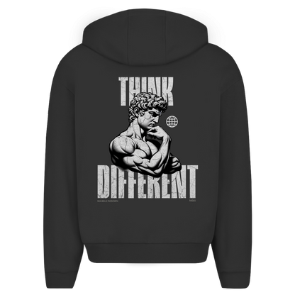 Oversize Zipper Hoodie  Backprint Marble Reborn - M001 - Think Different