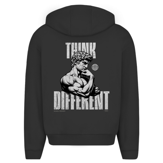 Oversize Zipper Hoodie  Backprint Marble Reborn - M001 - Think Different