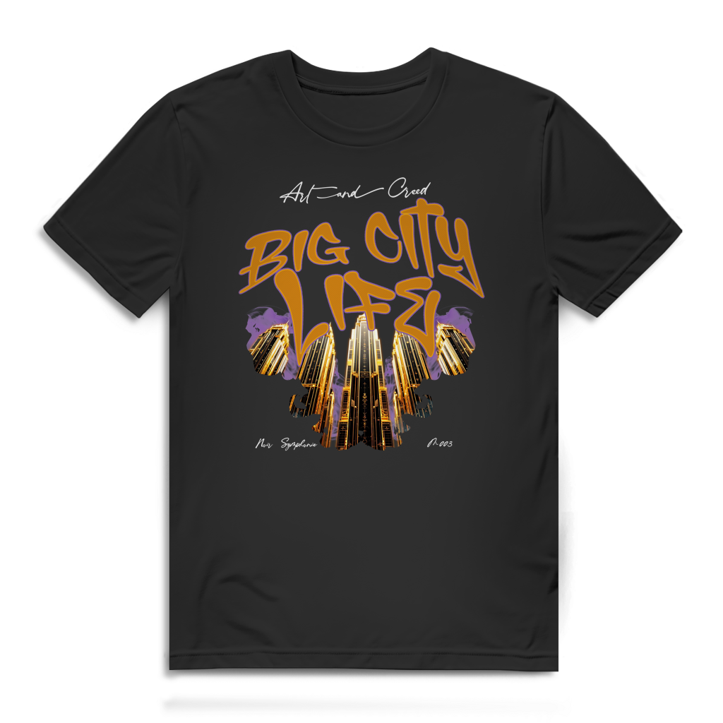 Premium Bio T-Shirt Noir Symphonie - M003 - Big City Life