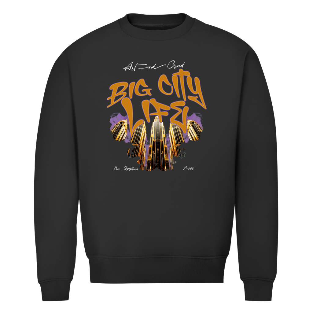 Premium Bio Sweatshirt Noir Symphonie - M003 - Big City Life