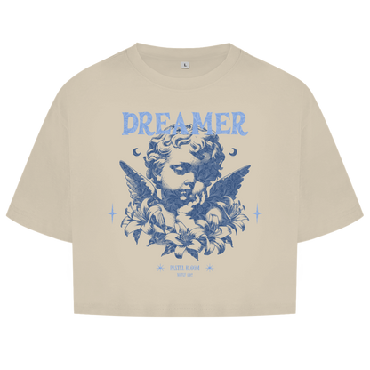 Damen Oversize Crop Top Pastel Bloom - M002 - Dreamer