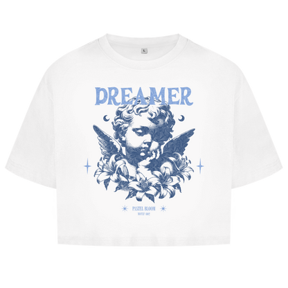 Damen Oversize Crop Top Pastel Bloom - M002 - Dreamer